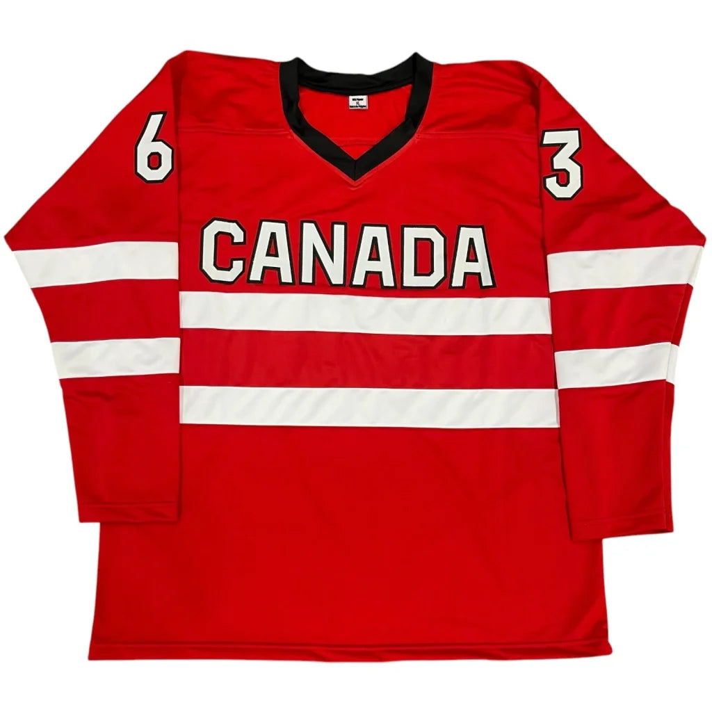 Brad Marchand signed Team Canada custom jersey in red polyester