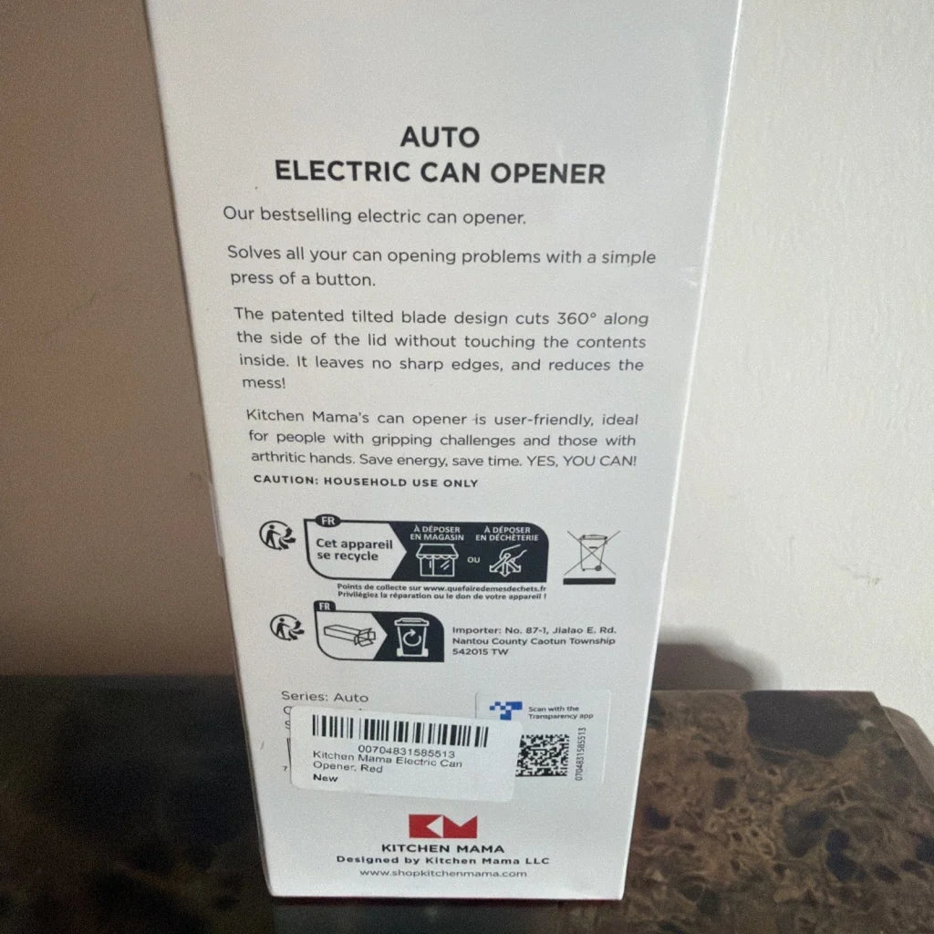 Kitchen Mama opener white box for red electric can opener