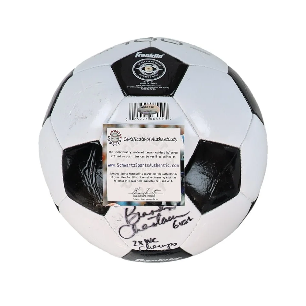 Autographed Brandi Chastain Franklin soccer ball with certificate of authenticity