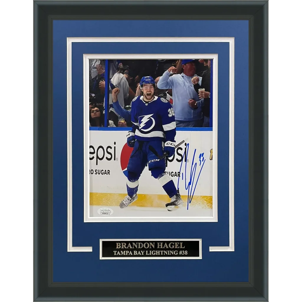 Brandon Hagel autographed Tampa Bay Lightning deluxe framed 8x10 photo