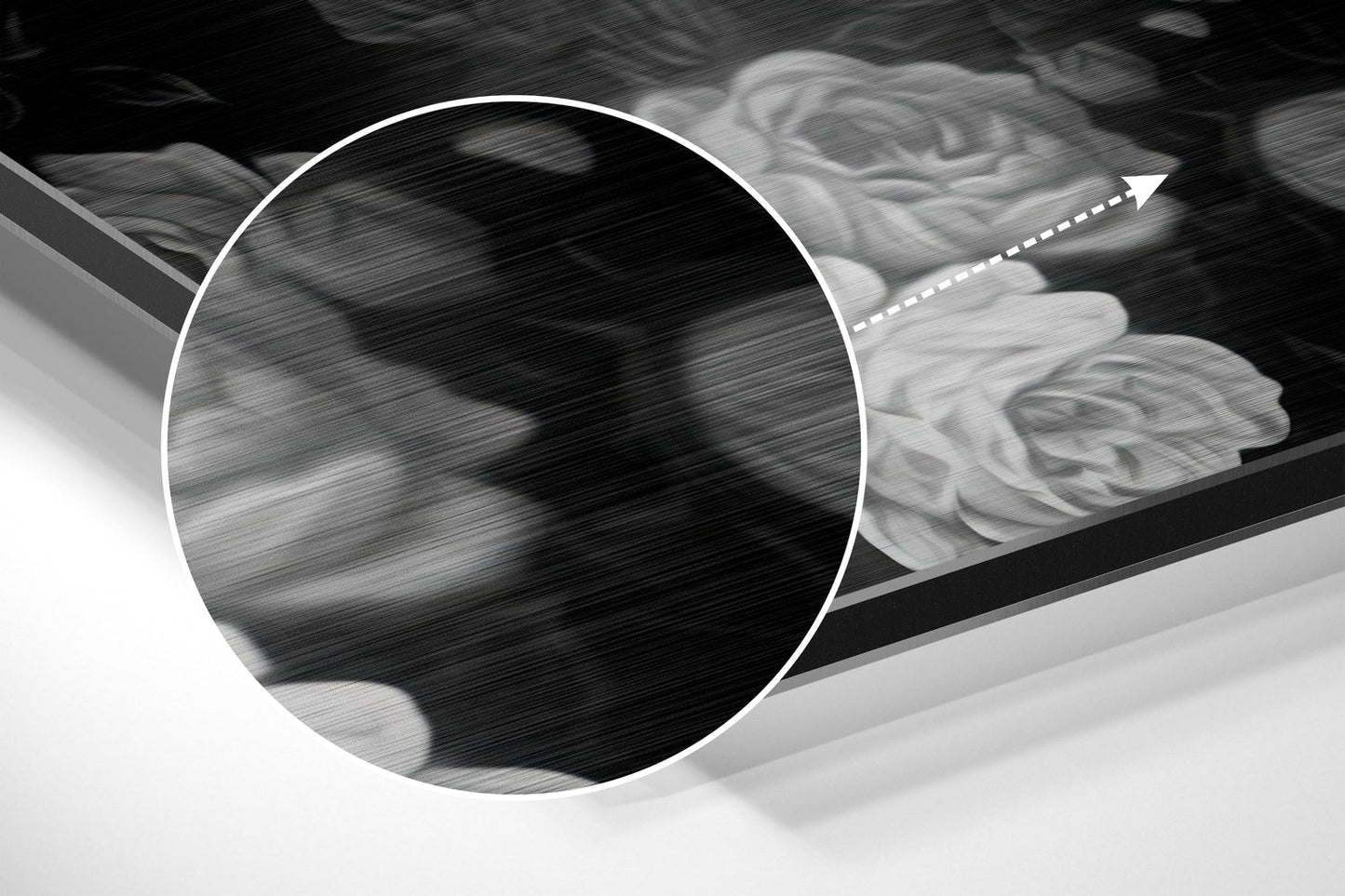 Skull and Roses Brushed Aluminium Dibond Wall Art