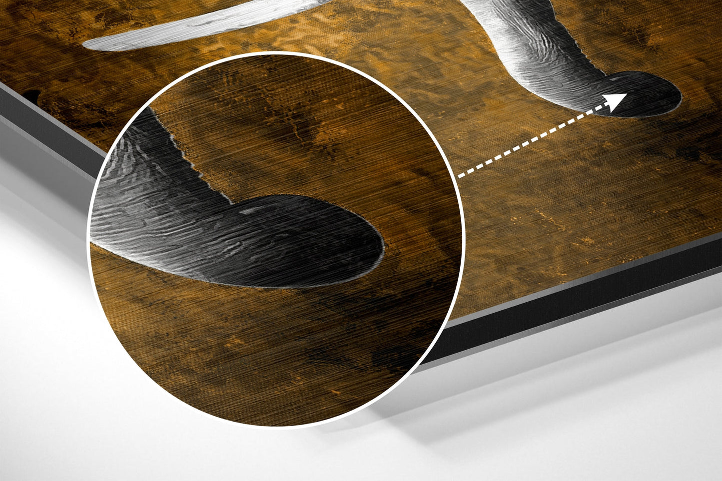 Gray Elephant Amber Backdrop Brushed Aluminium Dibond Wall Art