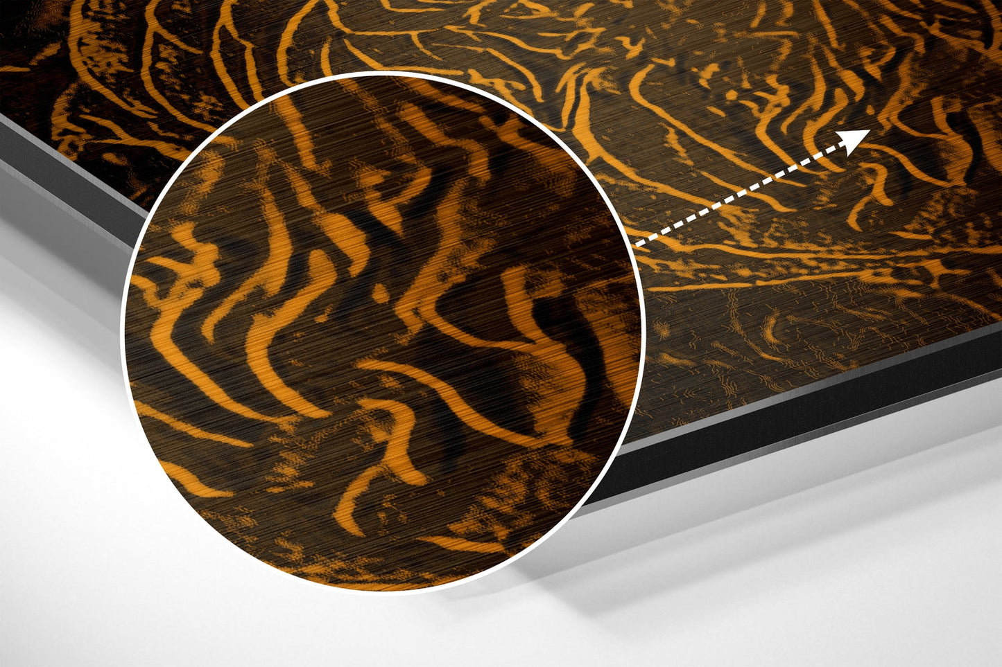 Copper Embossed Roses Relief Brushed Aluminium Dibond Wall Art