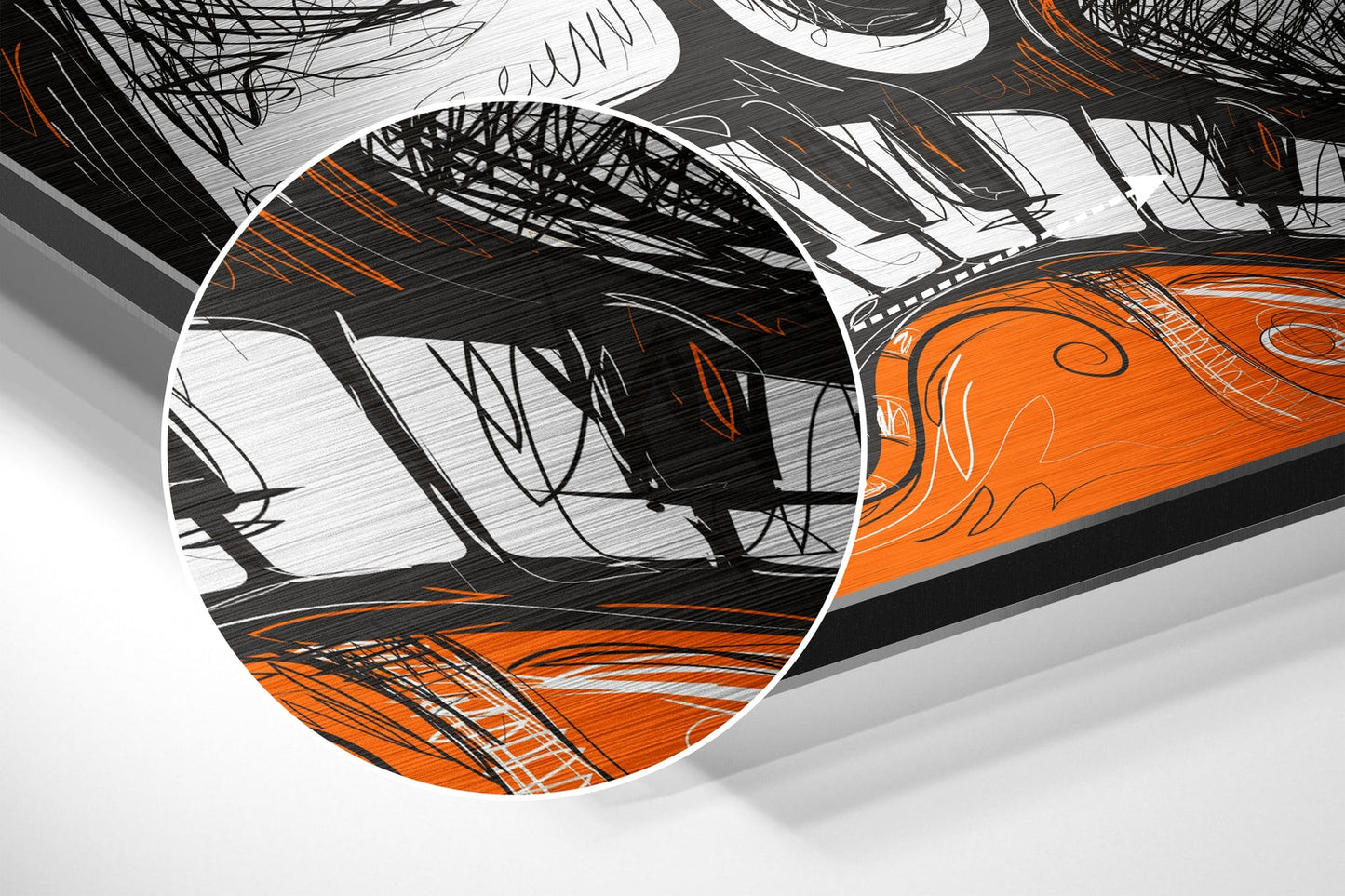 Orange Faces Piano Keys Brushed Aluminium Dibond Wall Art