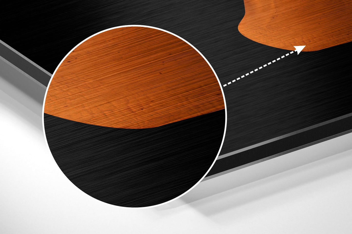 Burnt Orange Shattered Portrait Brushed Aluminium Dibond Wall Art