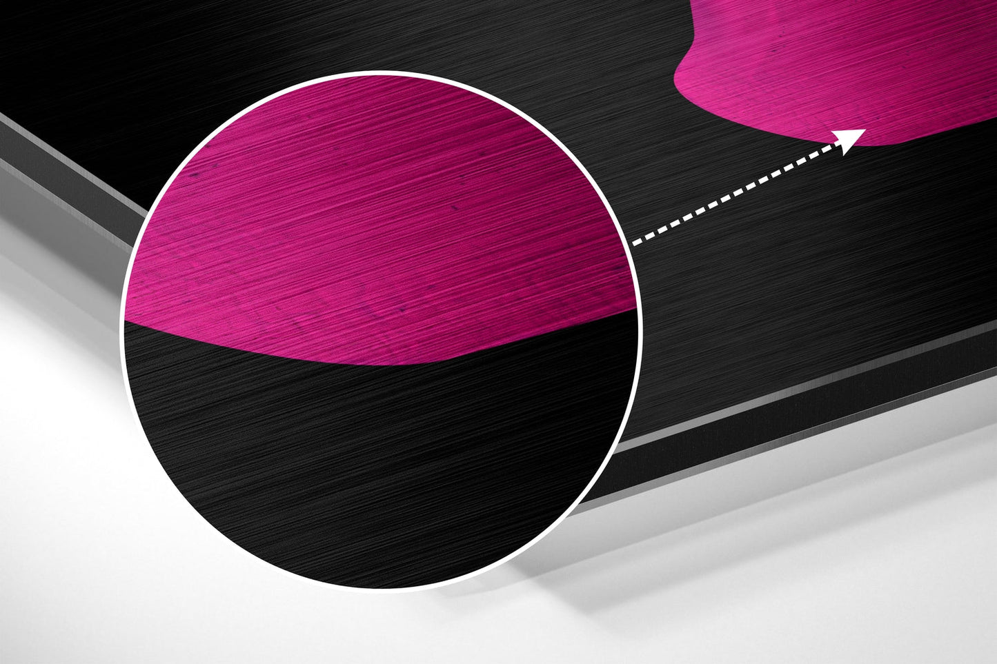Hot Pink Broken Face Silhouette Brushed Aluminium Dibond Wall Art