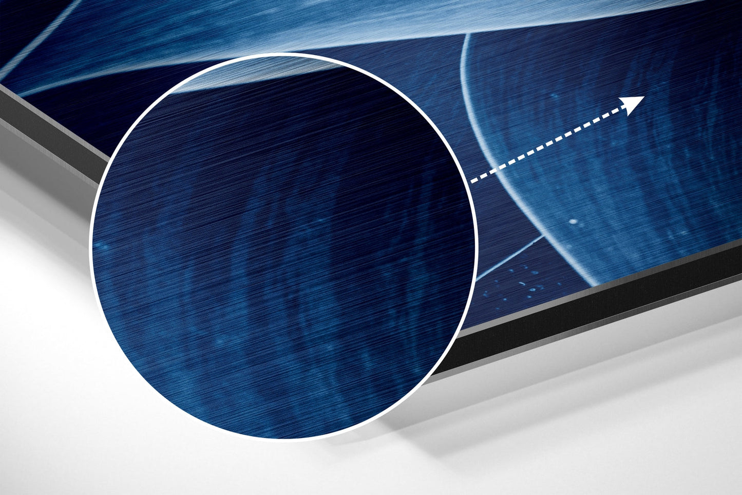 Deep Blue Petals Macro Brushed Aluminium Dibond Wall Art