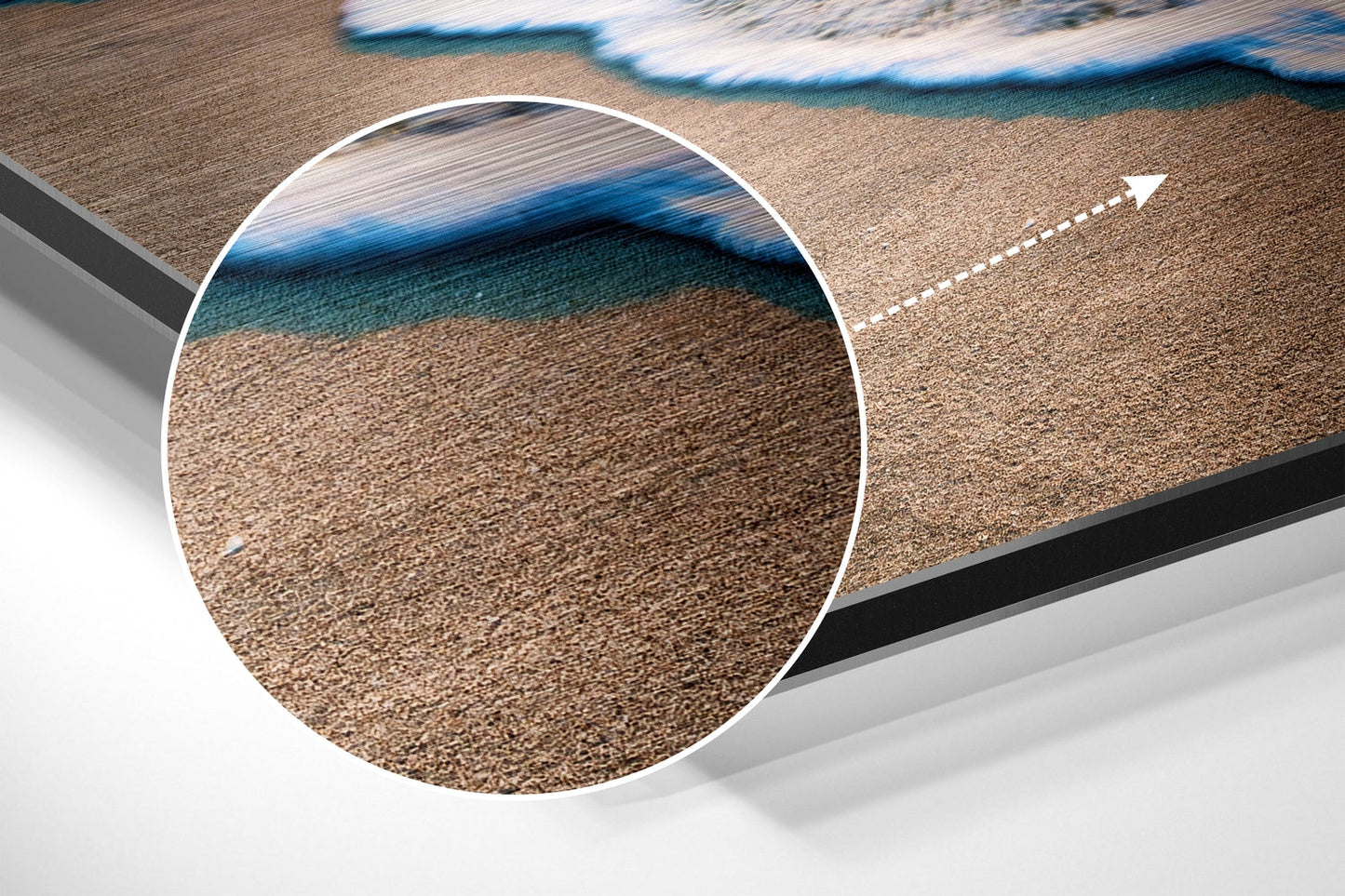 Turquoise Waves Beach Sunset Brushed Aluminium Dibond Wall Art