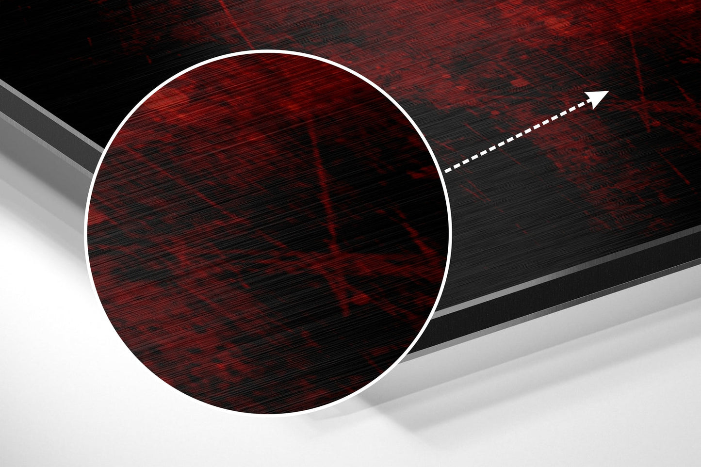 Red Green Grunge Skull Brushed Aluminium Dibond Wall Art