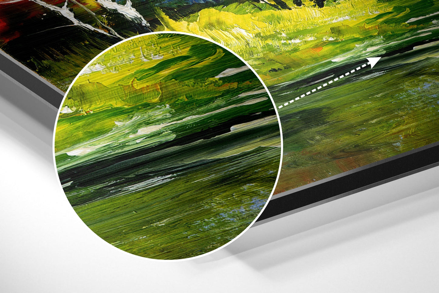 Painted Autumn Forest Creek Brushed Aluminium Dibond Wall Art