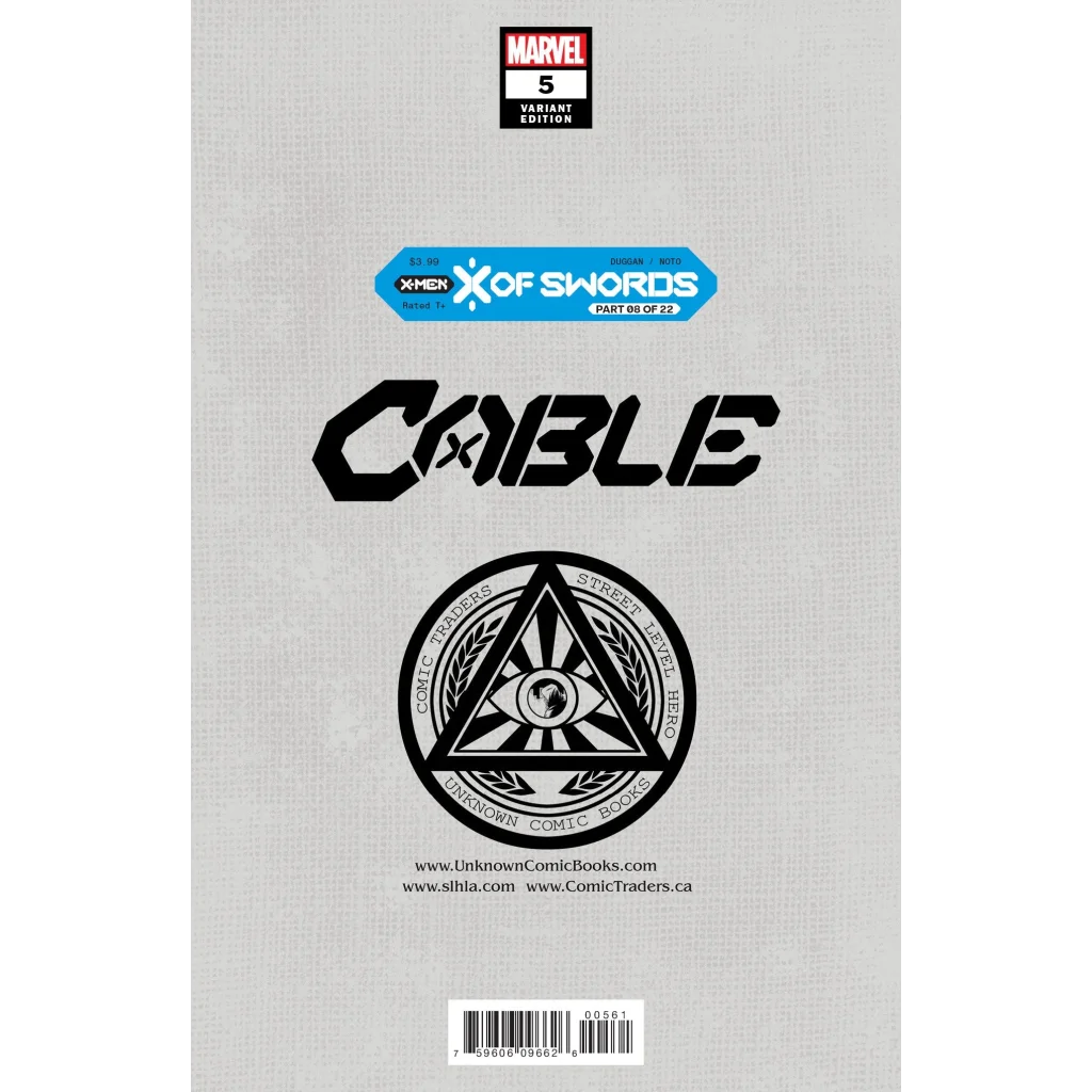 Marvel comics CABLE #5 Tyler Kirkham exclusive virgin back cover art