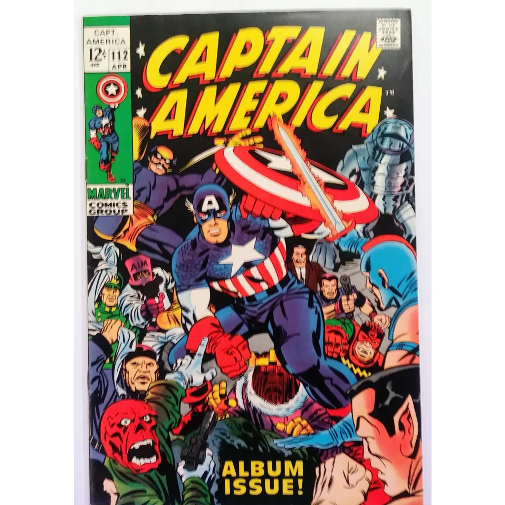 Captain America Marvel Comics Issue 112 April 1969 dynamic cover