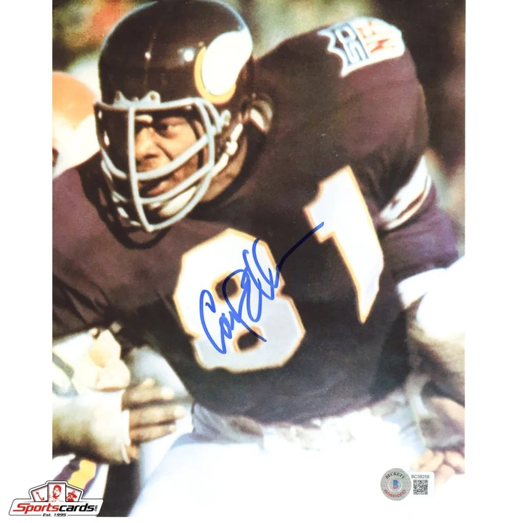 Carl Eller signed Minnesota Vikings 8x10 photo with 1980s jersey