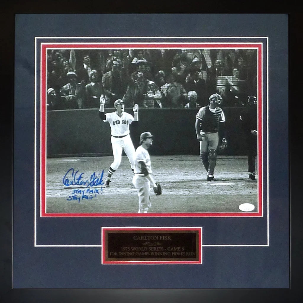 Carlton Fisk signed Boston Red Sox deluxe framed 11x14 photo