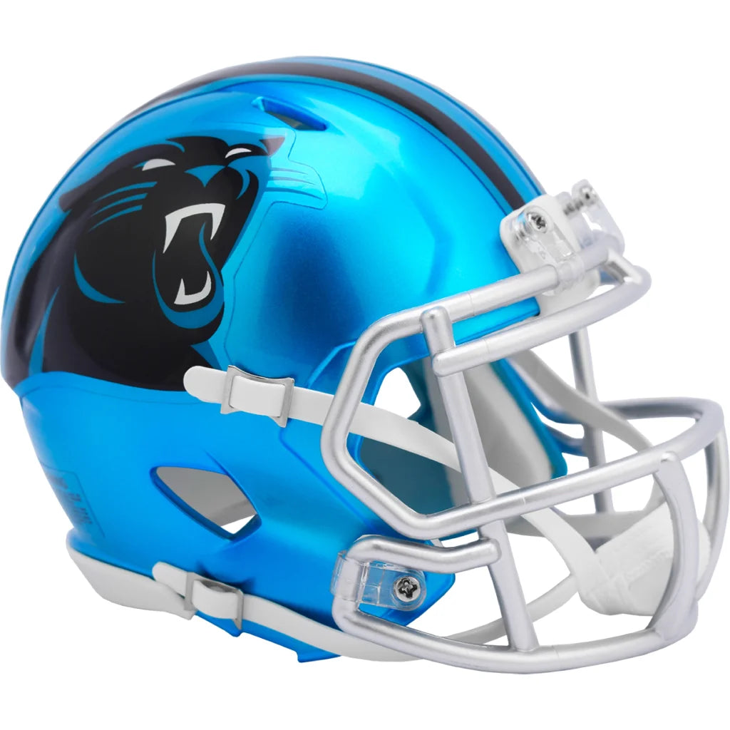 Carolina Panthers Flash Chrome Speed Mini Helmet | Creative Sports | vintageantiquesgifts.com