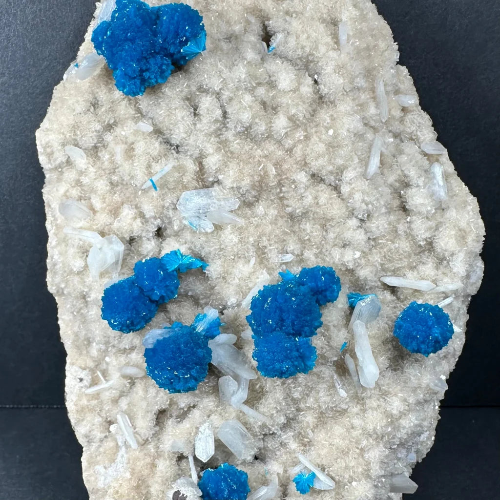Vibrant cavansite stilbite crystals on matrix Maharashtra Pune India