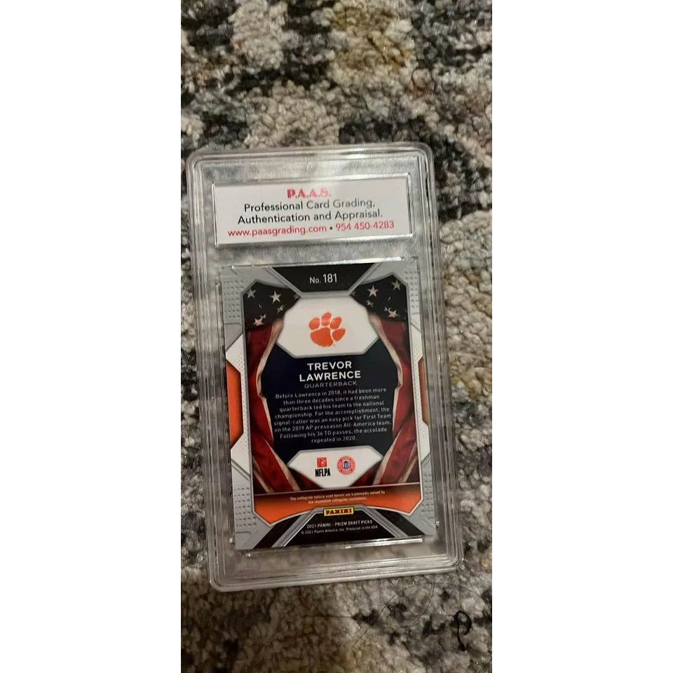 Graded Trevor Lawrence card from 2021 Panini Prizm All American Rookie collection