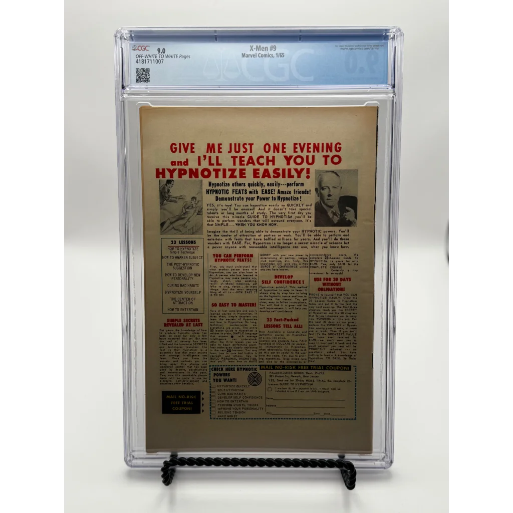 CGC 9.0 blue label X-Men #9 first Avengers crossover 1965