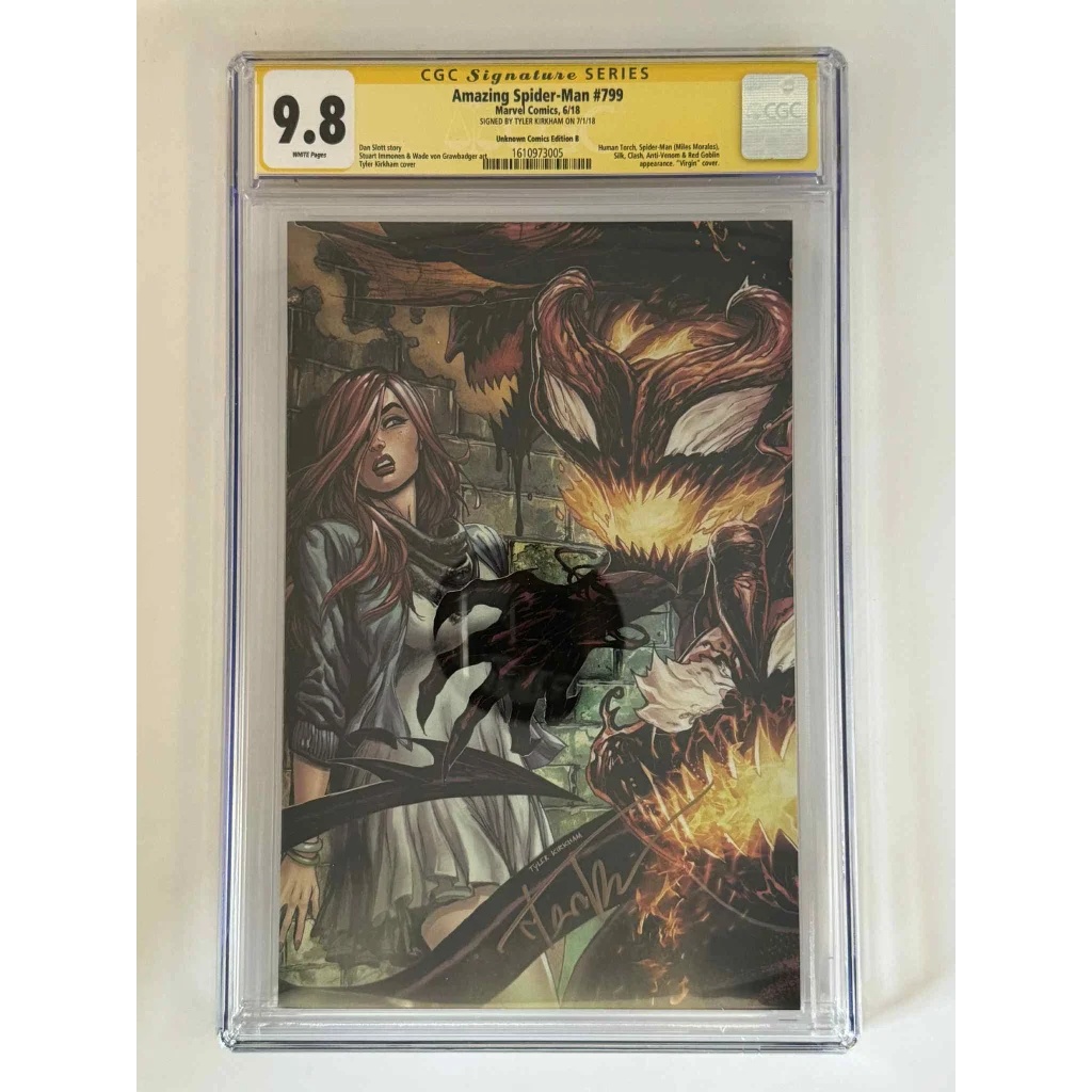 CGC 9.8 yellow label Amazing Spider-Man 799 Tyler Kirkham exclusive virgin comic