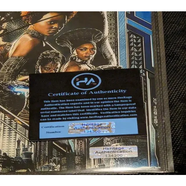 Comic book with Certificate of Authenticity showing Chadwick Boseman Black Panther autographed item