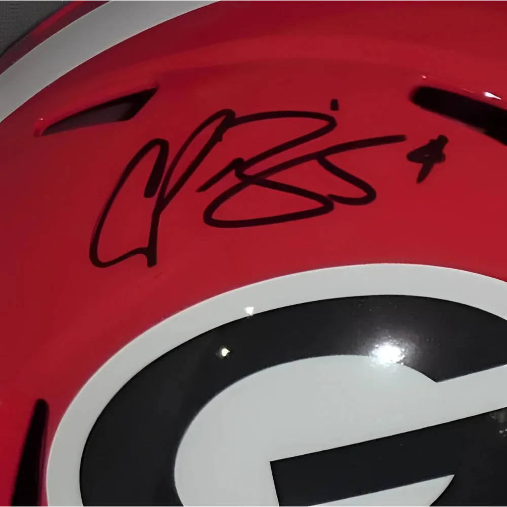 Champ Bailey signed Georgia Bulldogs replica helmet with red finish and G logo