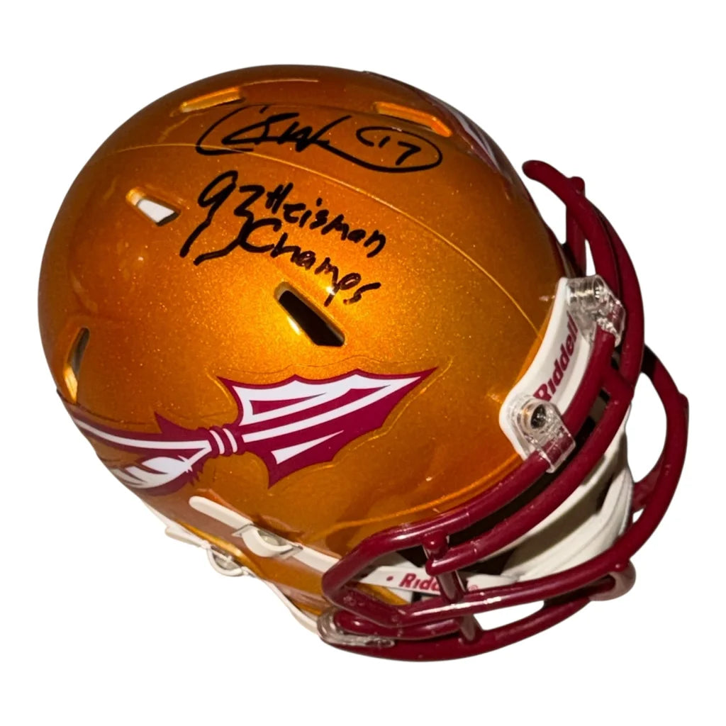 Charlie Ward autographed Florida State FSU Seminoles mini helmet
