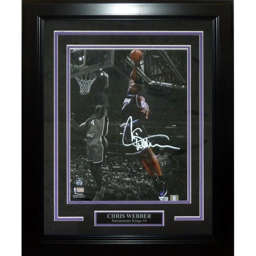 Chris Webber autographed Sacramento Kings deluxe framed 11x14 photo