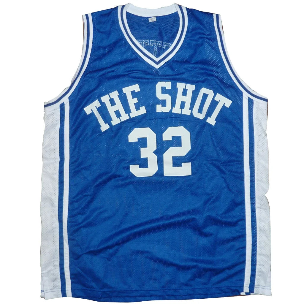 Signed Duke Blue Devils Christian Laettner jersey number 32 in blue