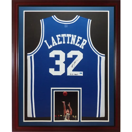 Christian Laettner autographed Duke Blue Devils framed jersey #32