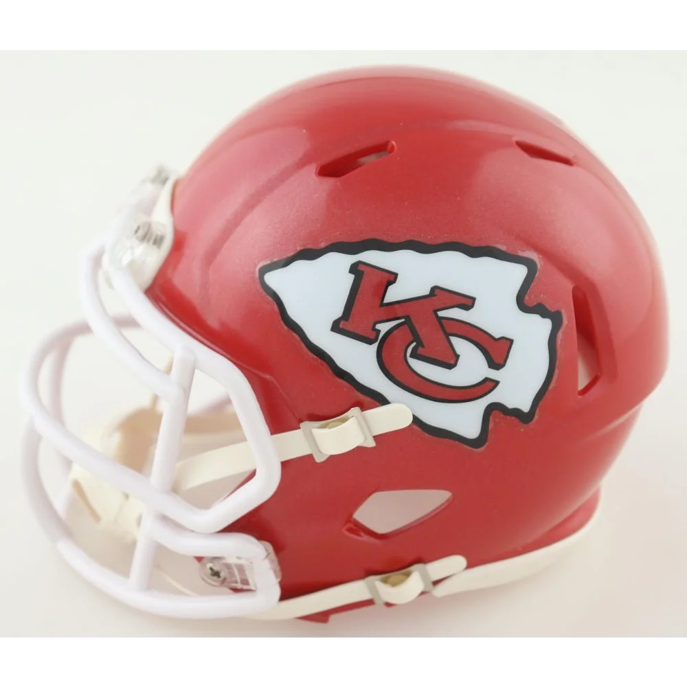 Red Kansas City Chiefs speed mini helmet signed by Christian Okoye with COA