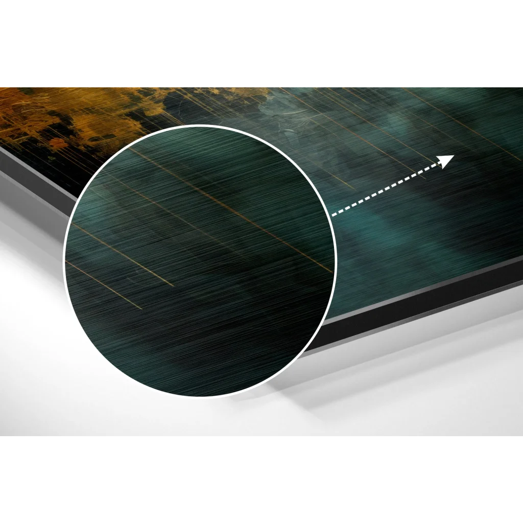 Stunning Teal Gold Brushed Aluminium Dibond Art Print | Modern Wall Art Decor | vintageantiquesgifts.com