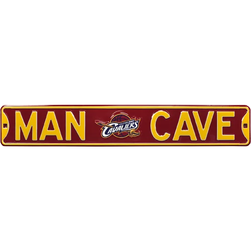Cleveland Cavaliers Man Cave authentic street sign with maroon gold design and logo
