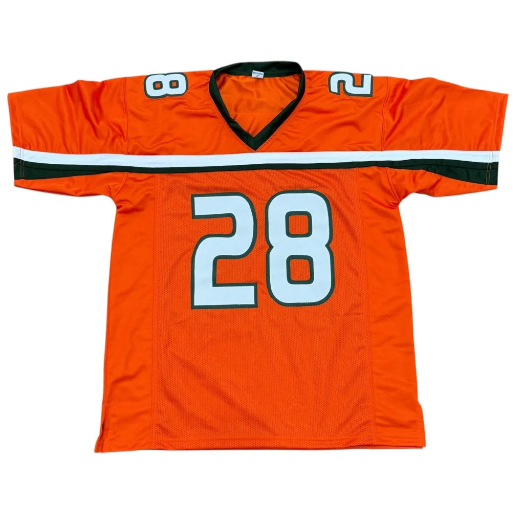 Clinton Portis autographed Miami Hurricanes orange custom jersey #28