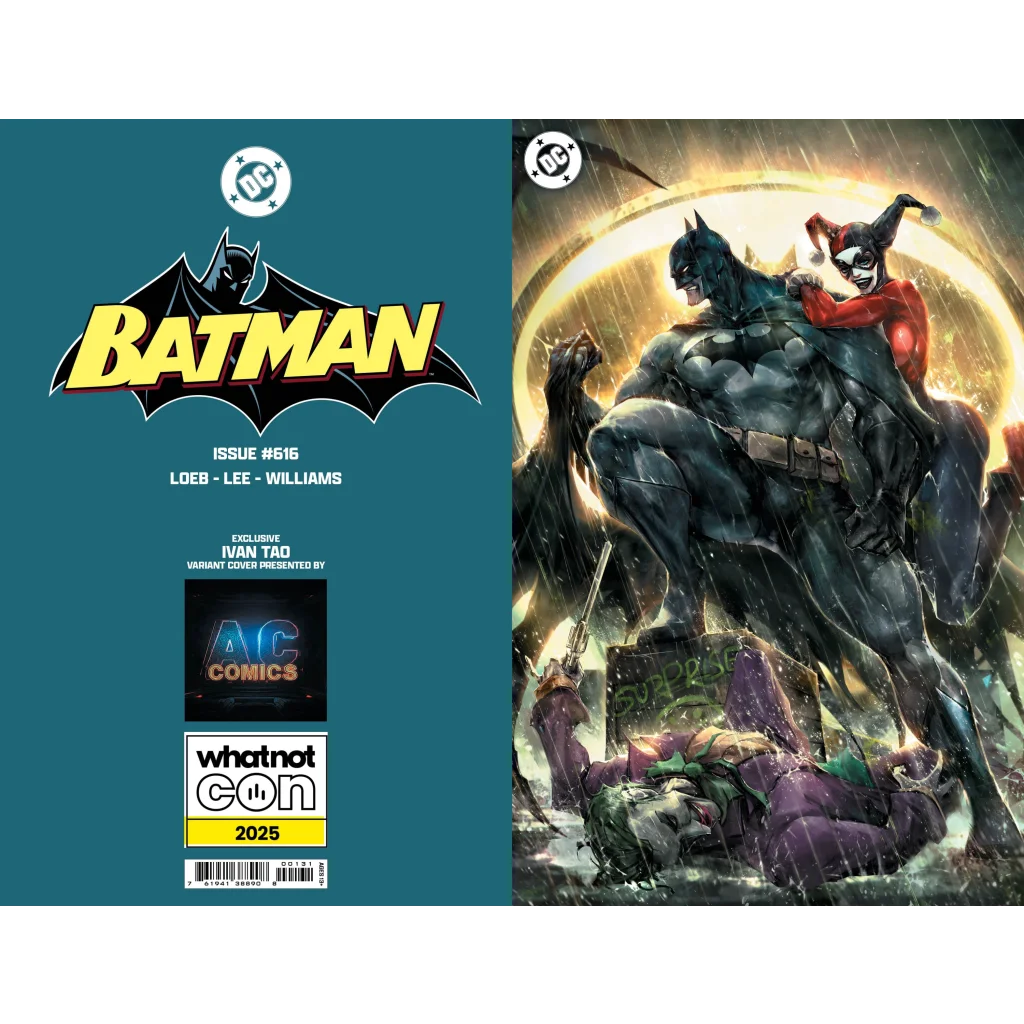 Comic book with dark blue cover featuring Batman and Harley Quinn from Comics Ivan Tao