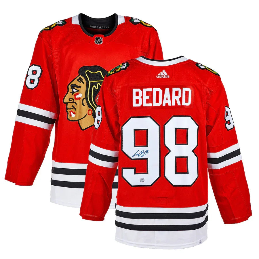 Connor Bedard autographed Chicago Blackhawks red jersey #98