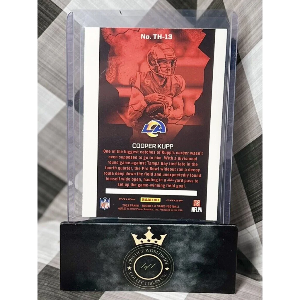 Cooper Kupp football card in clear case from Prestige Worldwide Collectibles