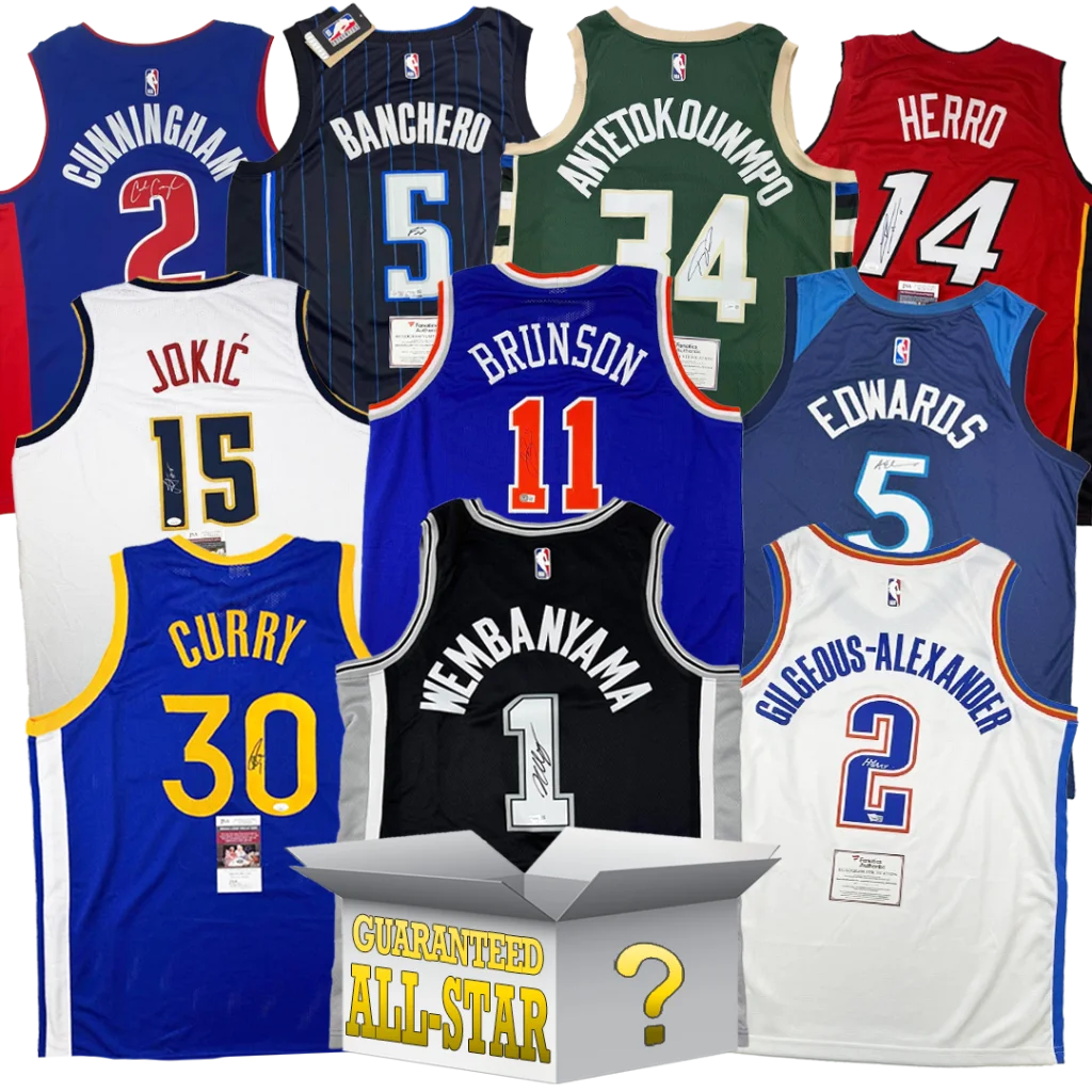 Current All-Star Autographed Basketball Jersey Mystery Box with PSA JSA or Beckett COA | Hall of Fame Sports Memorabilia | vintageantiquesgifts.com