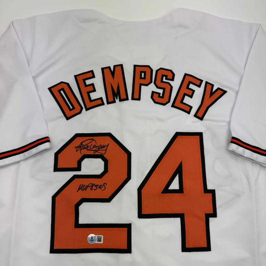 White custom jersey with Dempsey 24 signature, perfect for sports league fans