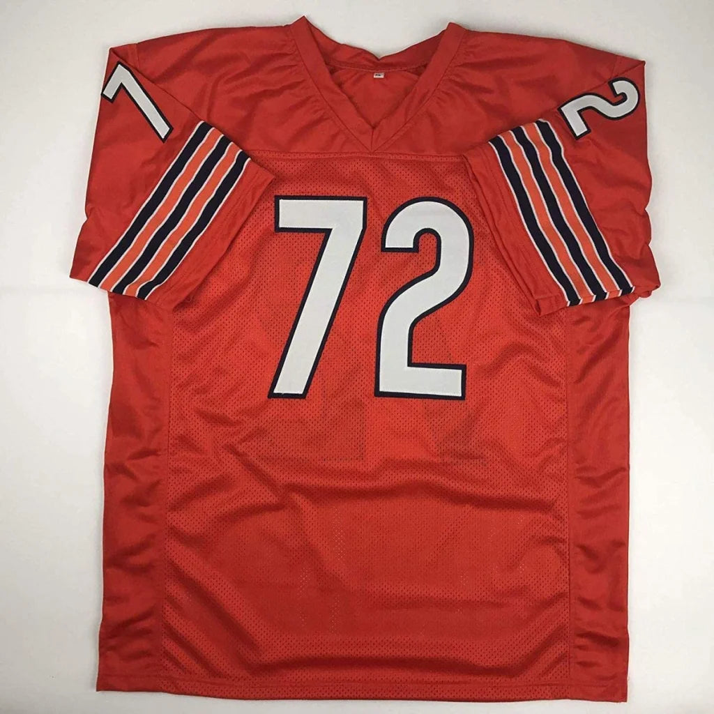 Red custom jersey Perry 72 with autographed white stripes, pro sports league collectible