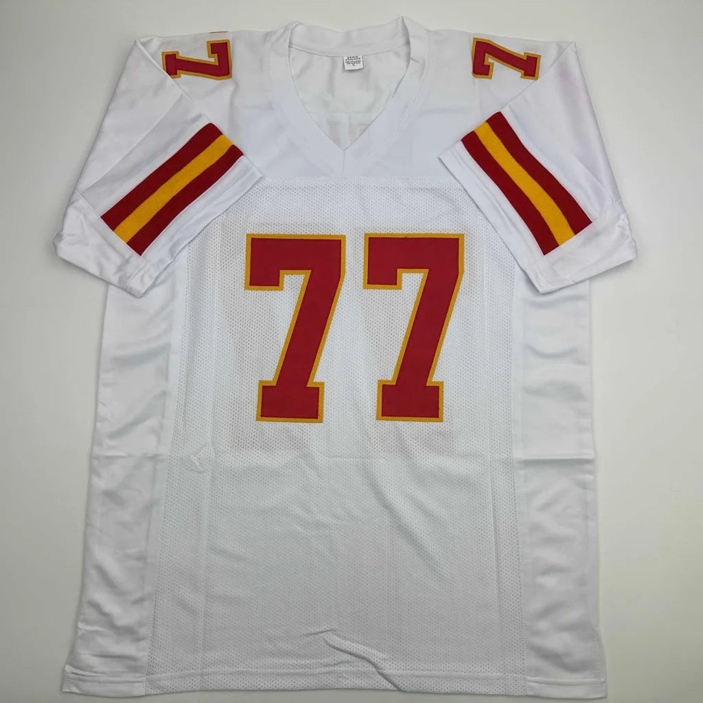 Custom Jersey Roaf Kansas City Chiefs Style Red White Gold Jersey 77