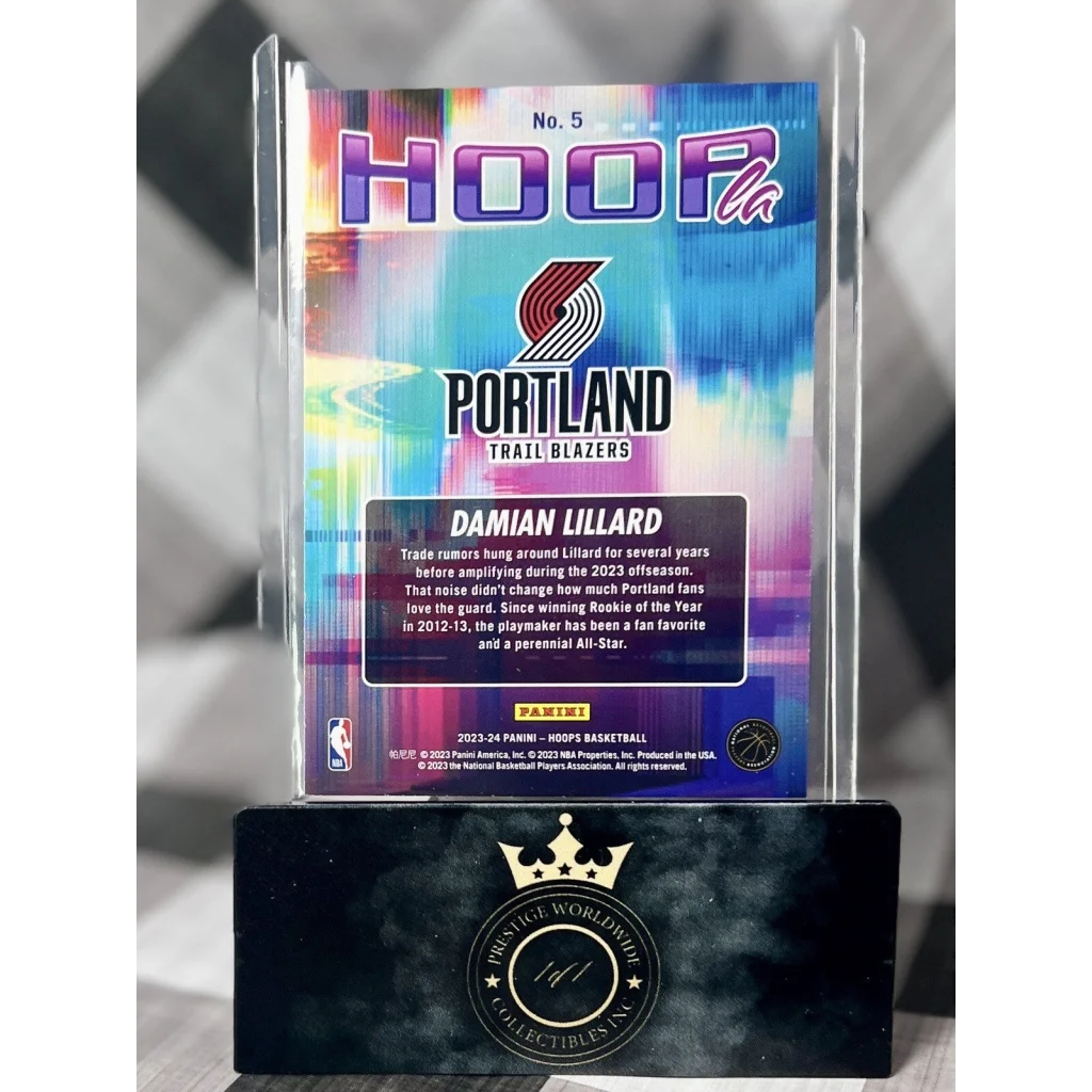 2023-24 Panini Hoops Damian Lillard card at Prestige Worldwide Collectibles