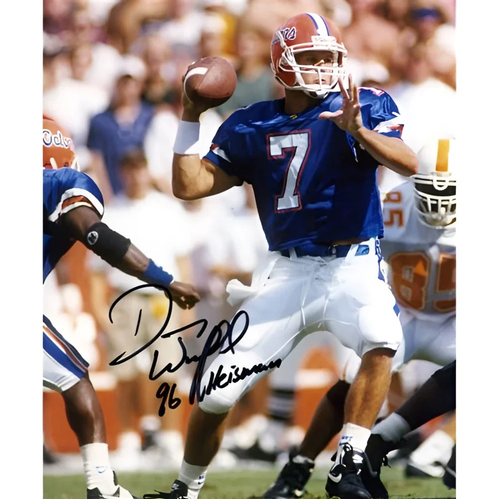 Danny Wuerffel autographed Florida Gators blue jersey 8x10 photo