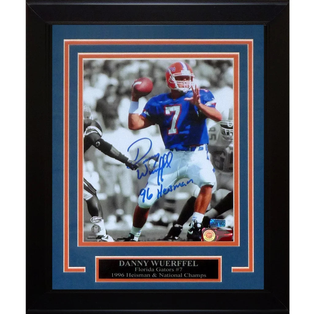 Danny Wuerffel signed deluxe framed 8x10 Florida Gators photo