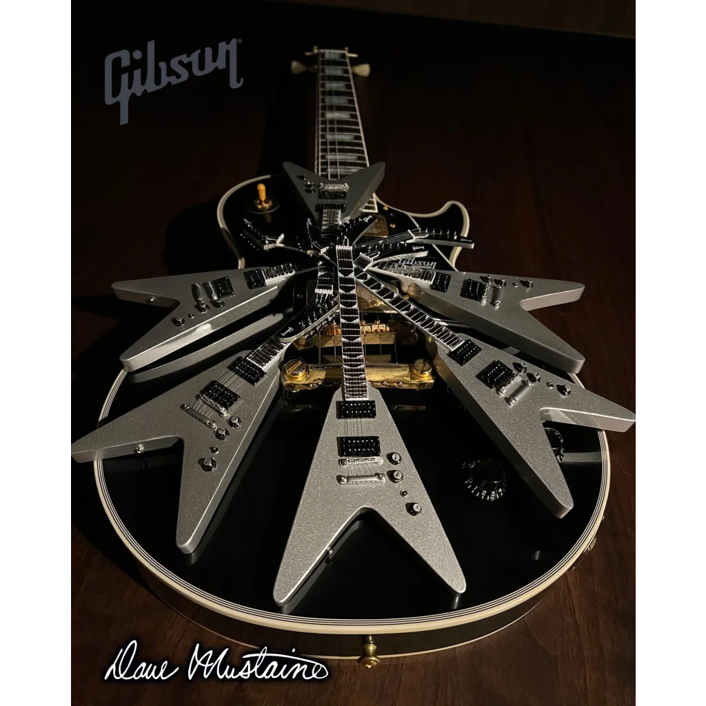 Axe Heaven Dave Mustaine miniature replica guitar with silver star body