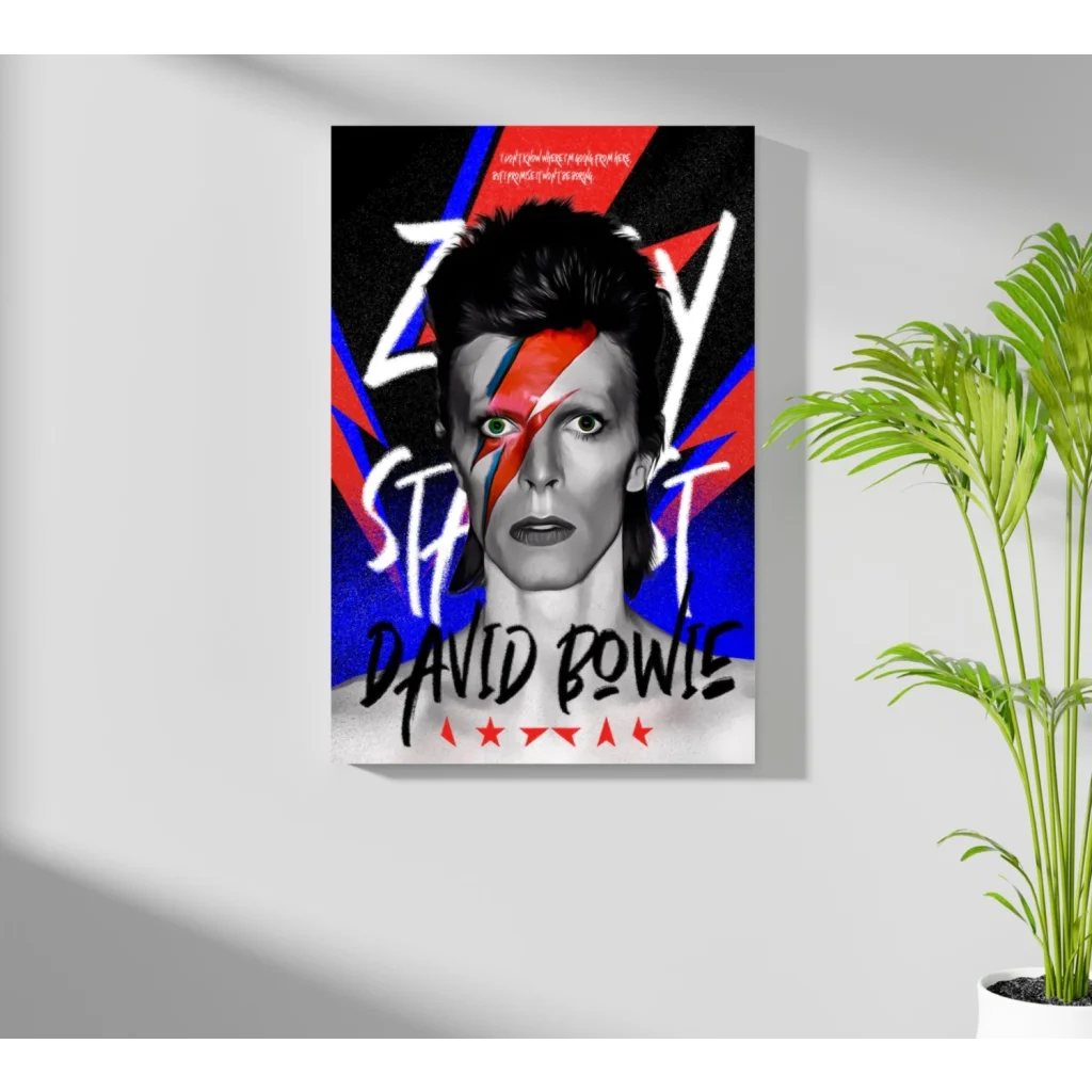 David Bowie Lightning Bolt Aluminum Print Set of 4