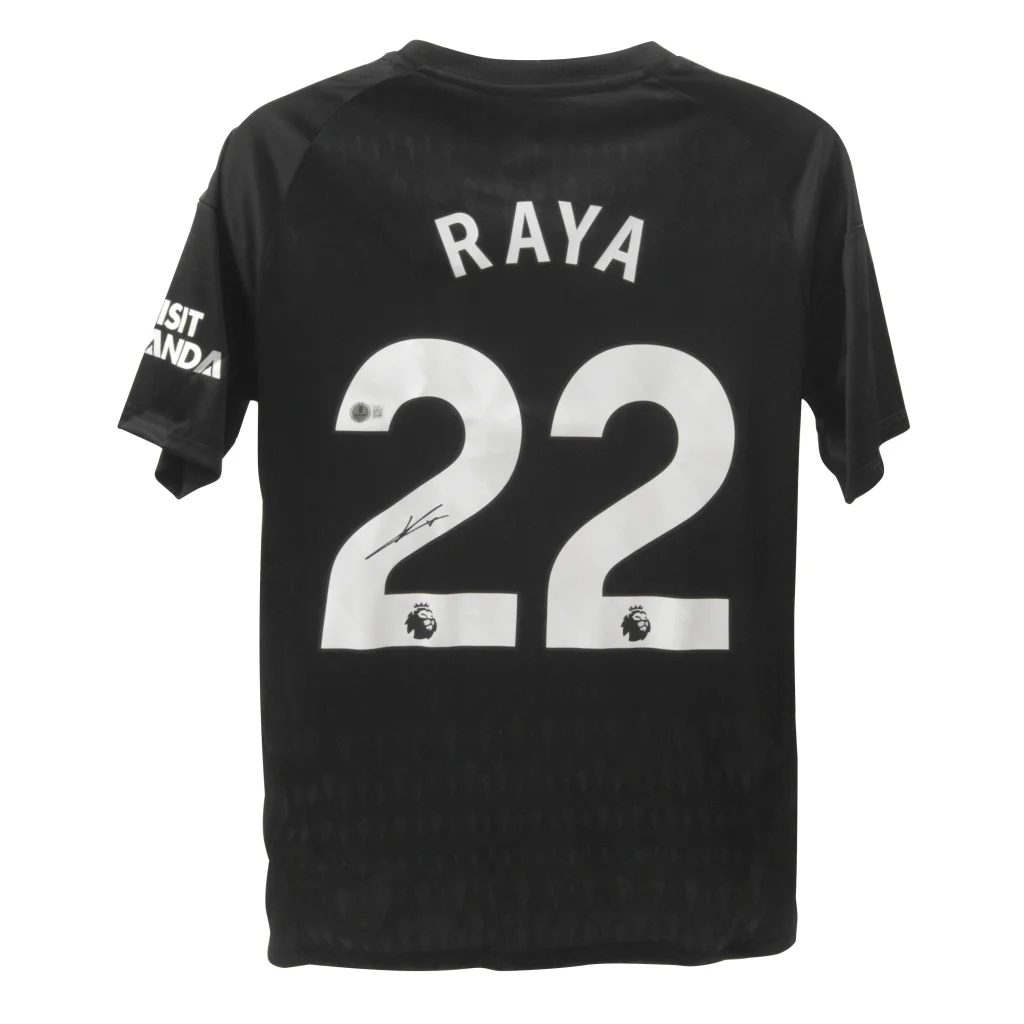 David Raya signed adidas authentic jersey, black with white number