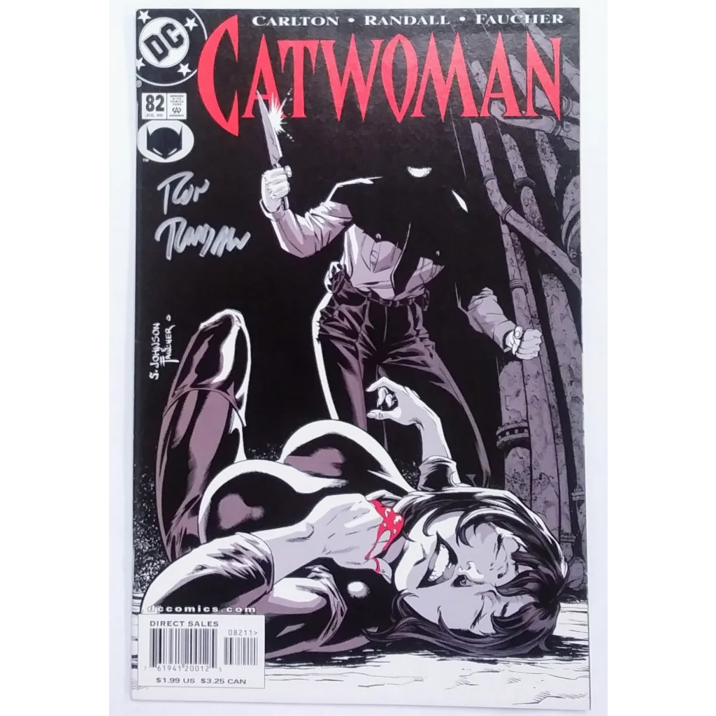 Black and white Catwoman comic issue 82 with Harley Quinn guest appearance