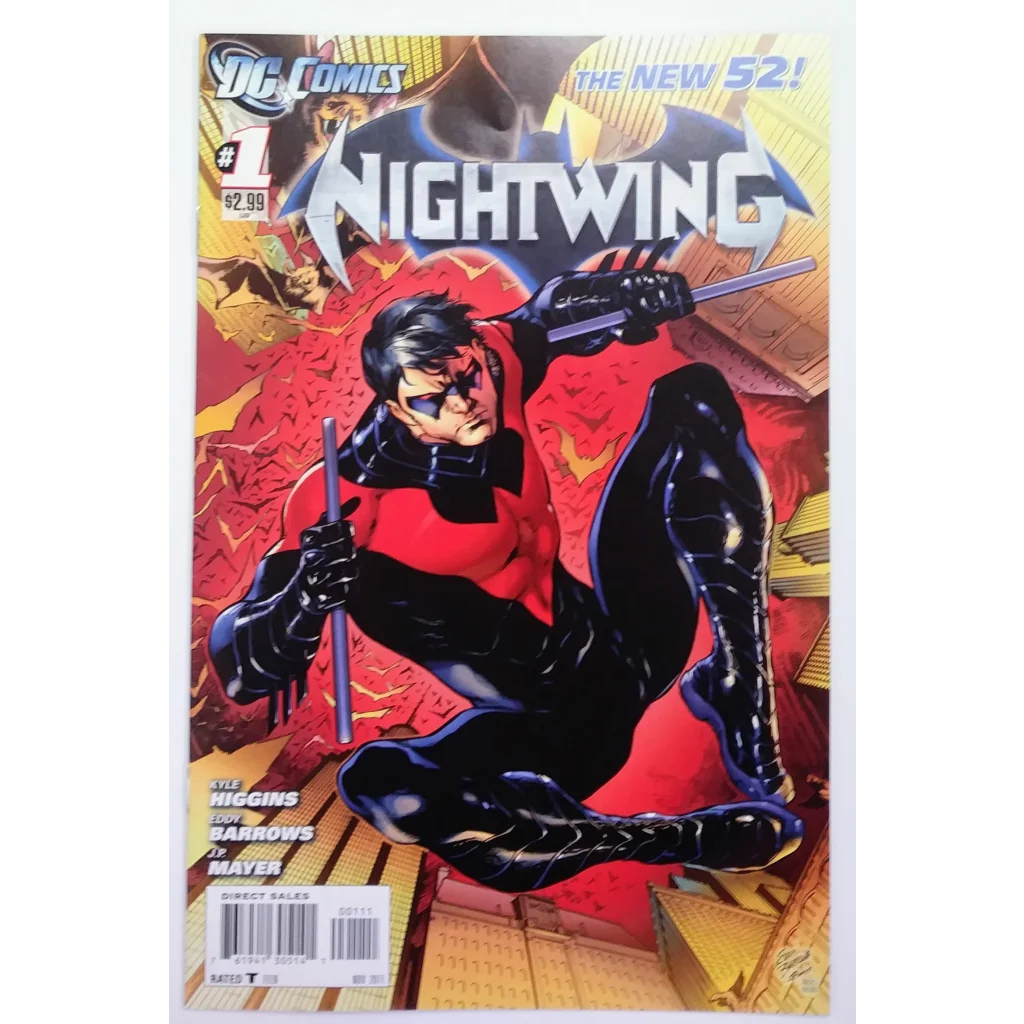 Nightwing V3 Issue 1 cover: Dick Grayson in red black suit dynamic pose