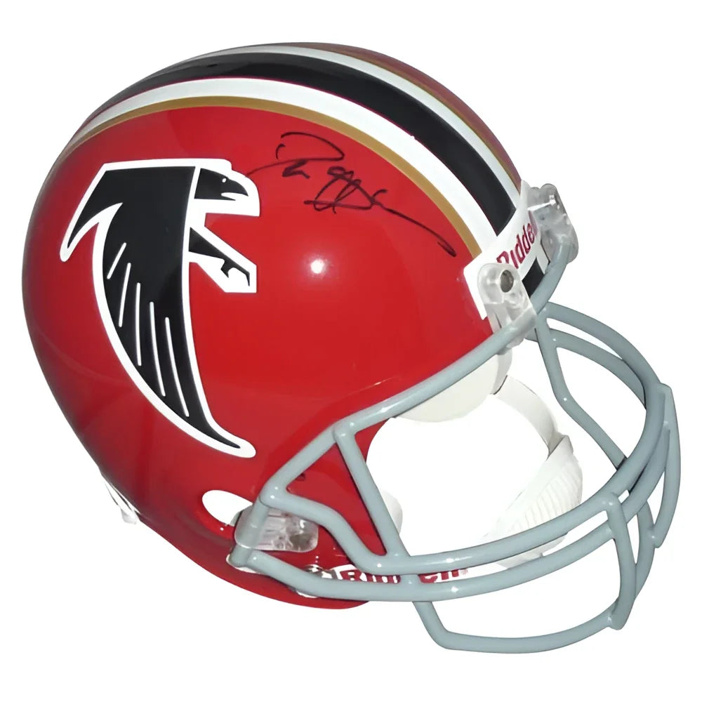 Deion Sanders autographed Atlanta Falcons throwback red mini helmet