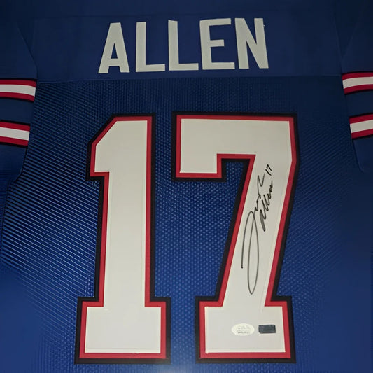 Deluxe framed Josh Allen Buffalo Bills signed jersey with Allen 17